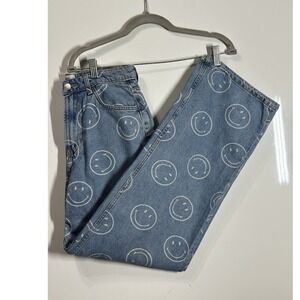 Smiley x H&M Relaxed Fit Wide Leg Jeans ~ Women's Size 4 ~ High Rise, Waist 28